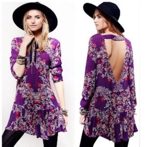 Free people smooth talker floral print tunic dress with pockets